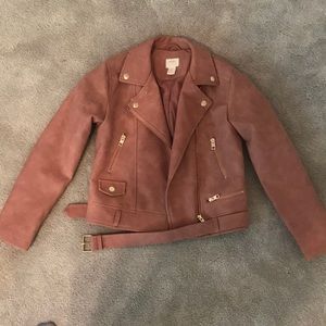 Forever 21 Girl’s Faux Leather Jacket- Dusty Rose